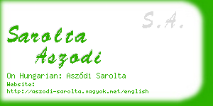 sarolta aszodi business card